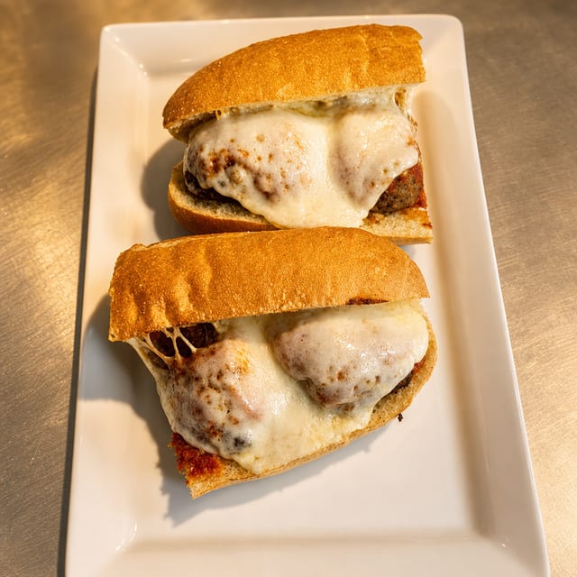 Meatball Parmesan Hero.
